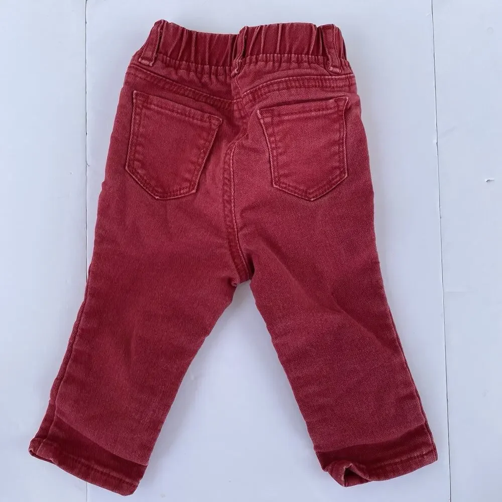 Baby Gap Girl Red Stretch Jeans Size 12-18 Months